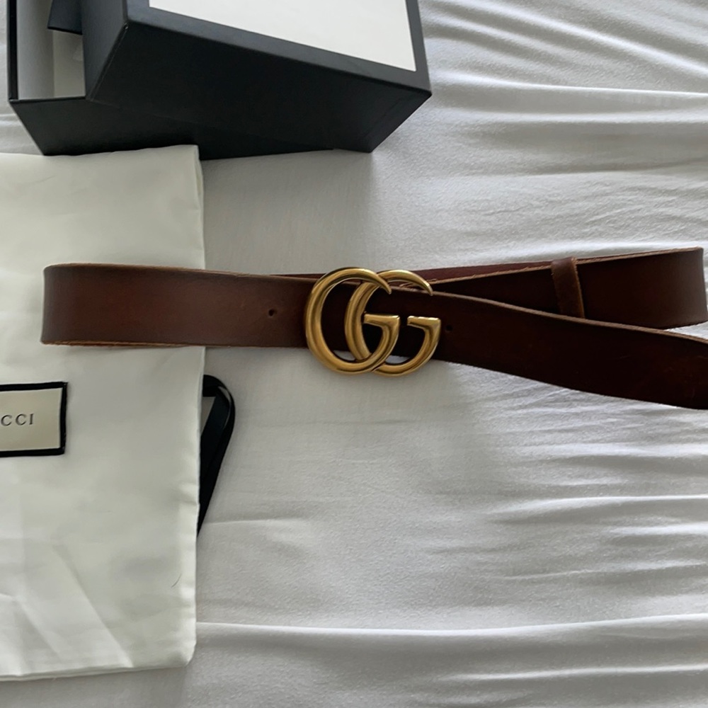 Gucci Leather Belt Double G Buckle